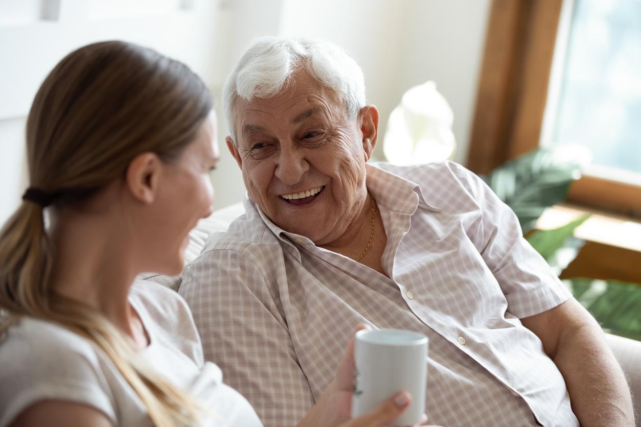 A dutiful husband is caring for his wife, who has Alzheimer’s disease.